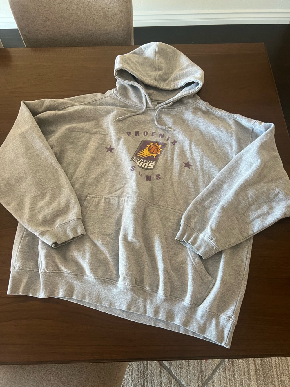 NBA Phoenix Suns Gray Hoodie with Team Crest